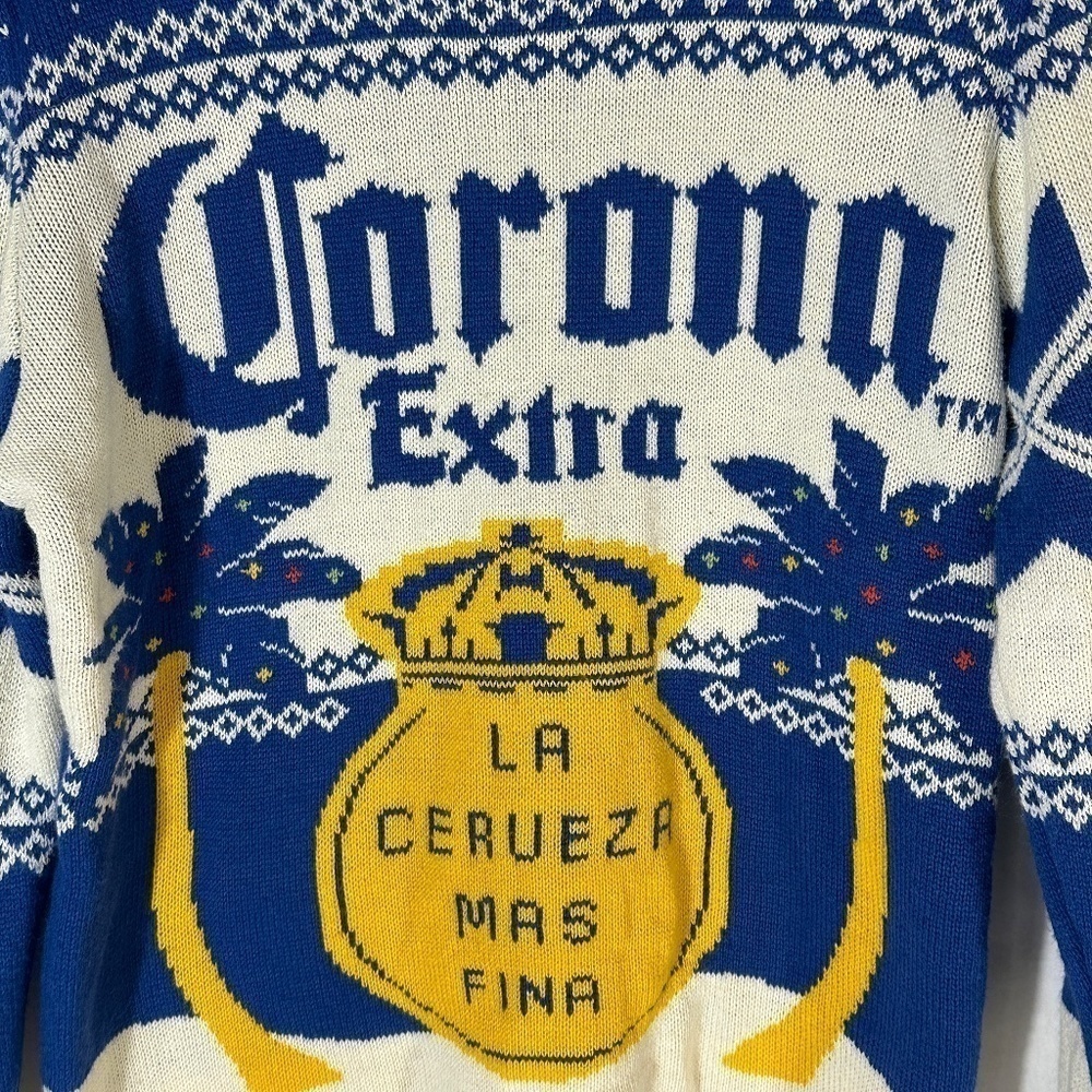 Corona X Mas Palm Trees Beach Long Sleeve Sweater Hoodie - Picture 3 of 7